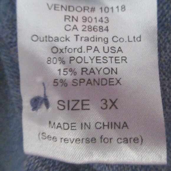 Outback Trading Waffle Knit Henley Sweater Top Size 3X Embroidered Western Aztec - Picture 13 of 14